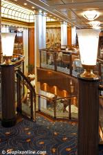 ID 3767 QUEEN MARY 2 (2002/148528grt/IMO 9241061) - The interconnecting stairway between the upper and lower levels of the Britannia Restaurant on Decks 2 & 3. 